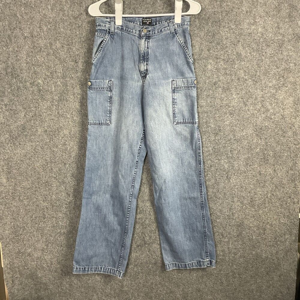 Polo Jeans Co Ralph Lauren Boys Jeans Size 18 Cargo Straight Y2K